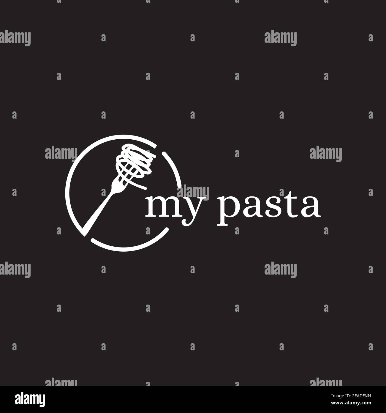 Modello di design del logo del ristorante Pasta spaghetti Illustrazione Vettoriale