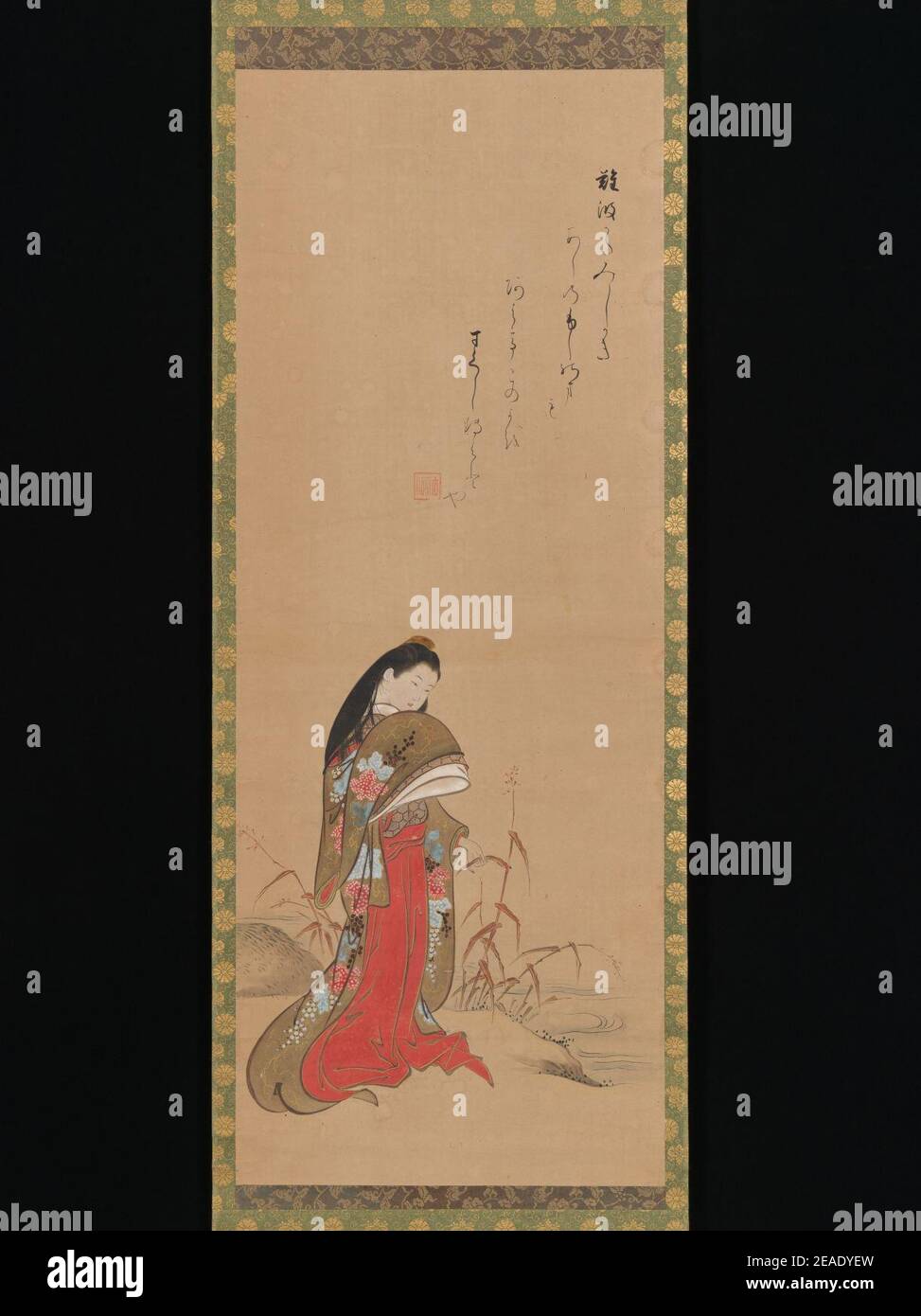 Nishikawa Sukenobu - Lady ISE dalla Riverbank Foto Stock