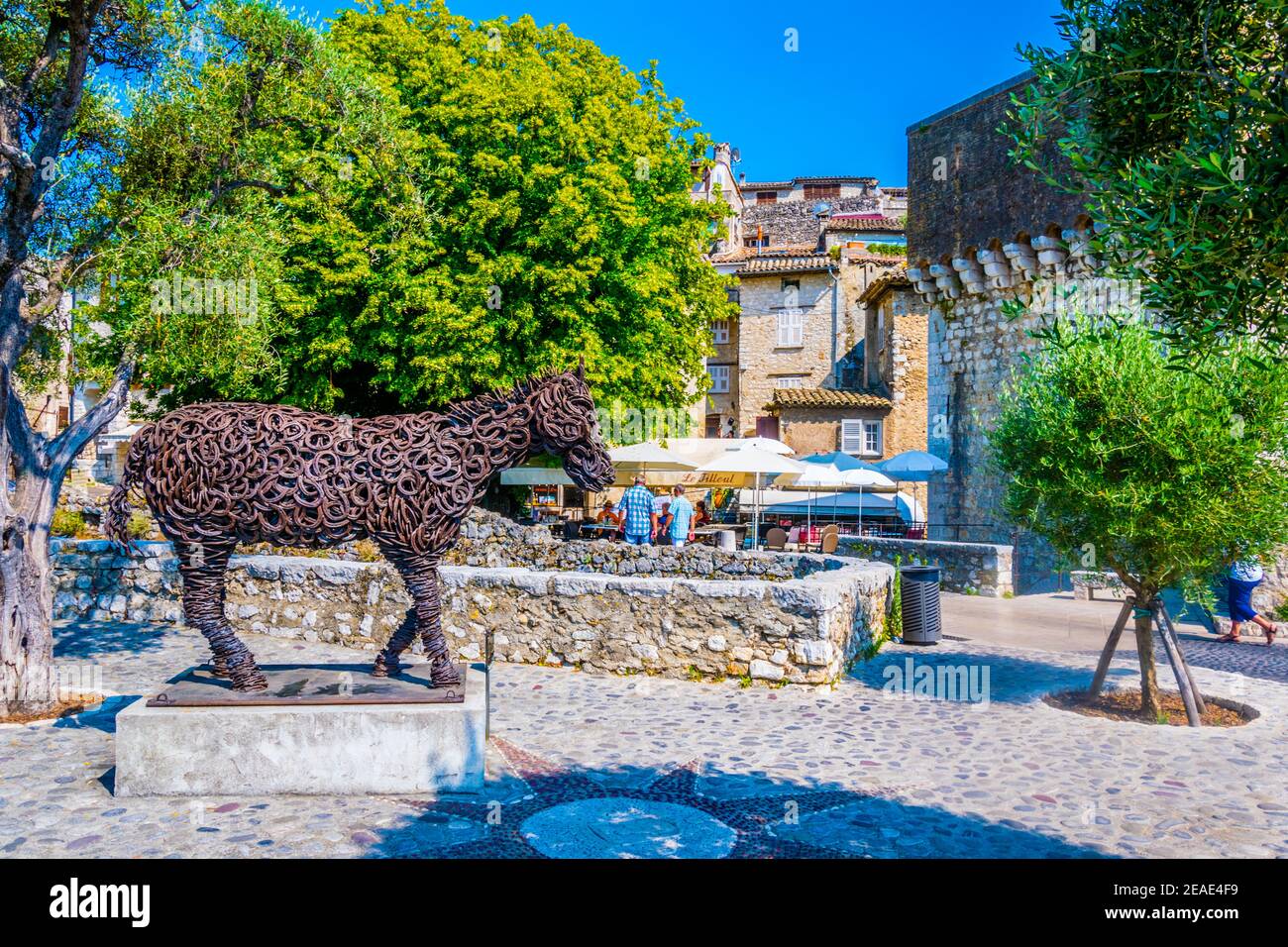 Statua di un asino al villaggio di Saint Paul de Vence In Francia Foto Stock