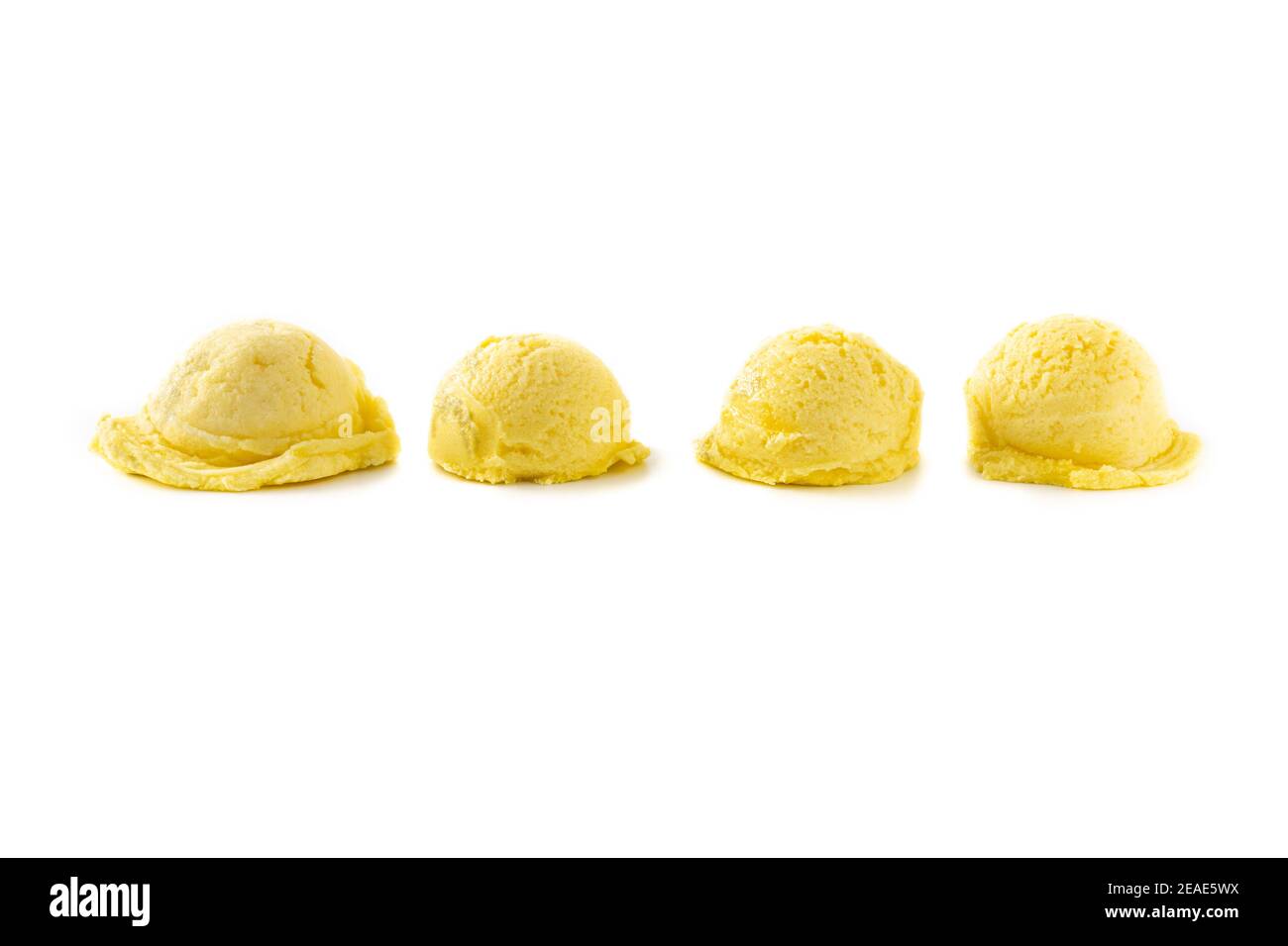 Paletta per gelato al limone isolata su sfondo bianco Foto Stock