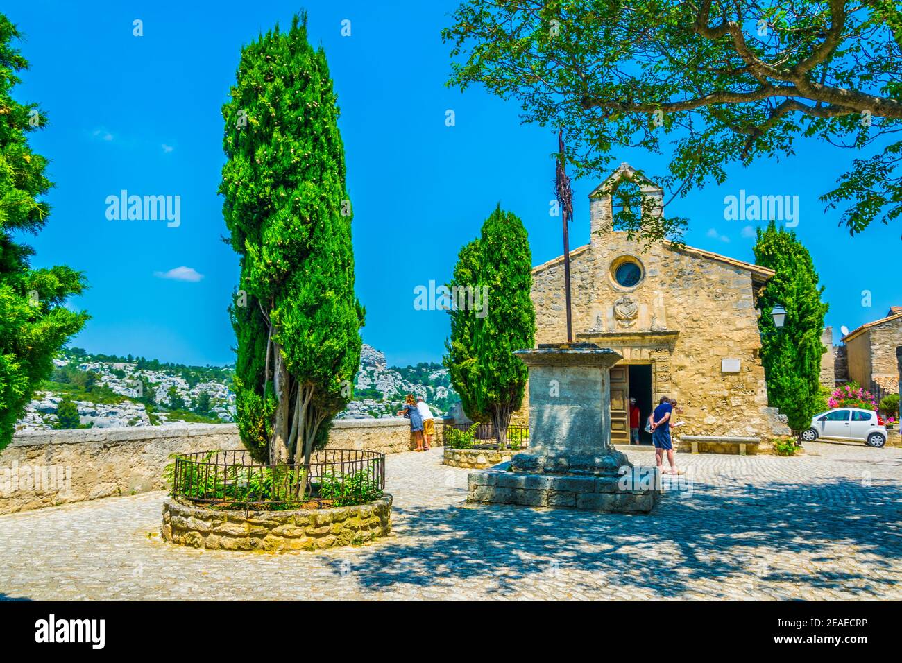 Chapelle des Pénitents Blancs cappella situata a Les Baux des Provenza villaggio in Francia Foto Stock