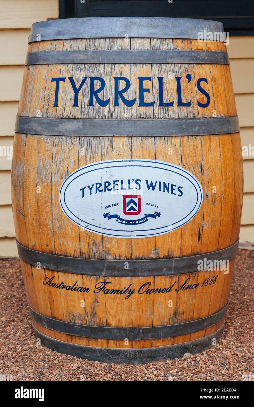 Botti di vino in stoccaggio in Australia Foto Stock