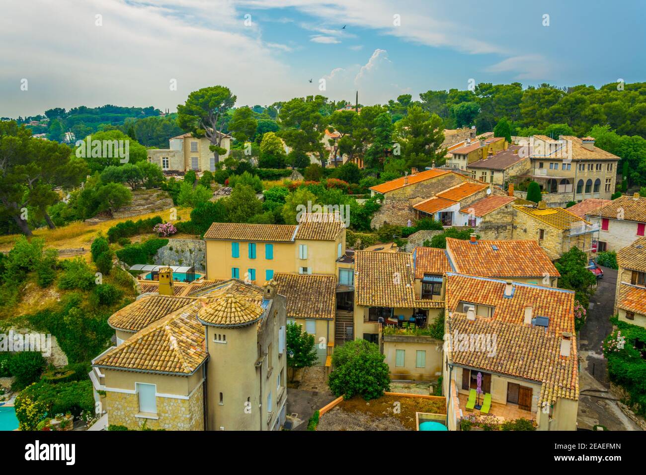Veduta aerea di Villeneuve les Avignon, Francia Foto Stock