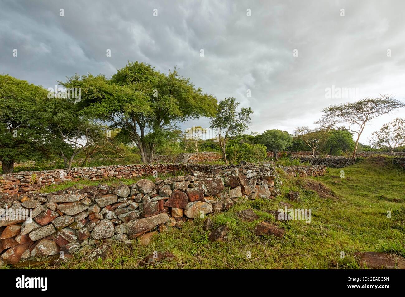 Cattle Kraal al Thimlich Ohinga Complex (UNESCO) in Kenya, Africa Foto Stock