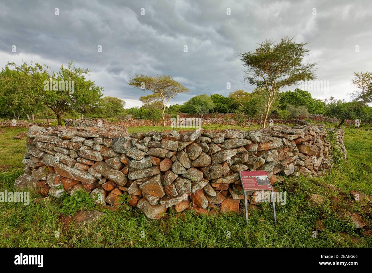 Cattle Kraal al Thimlich Ohinga Complex (UNESCO) in Kenya, Africa Foto Stock