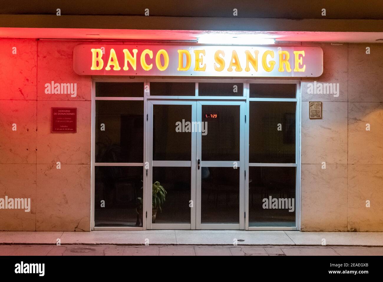 Banco de Sangre o Banca del sangue a Santa Clara, Cuba Foto Stock