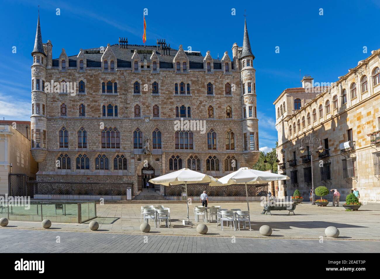 Europa, Spagna, Leon, Museo Gaudí - Casa Botines Foto Stock