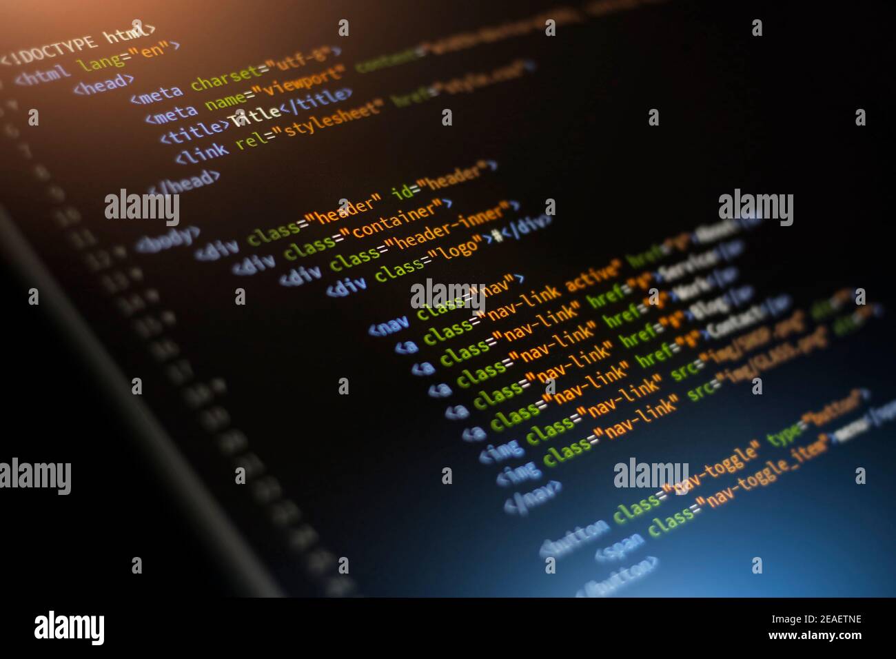linguaggio di programmazione html per il web coding per il sito web. mix media background Foto Stock
