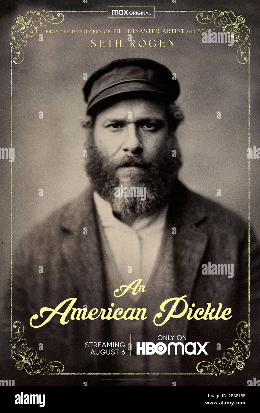 Un Pickle americano (2020) diretto da Brandon Trost con Seth Rogen, Sarah Snook e Molly Evensen. Un lavoratore immigrato in una fabbrica di sottaceti viene accidentalmente conservato per 100 anni e si sveglia nella moderna Brooklyn. Foto Stock