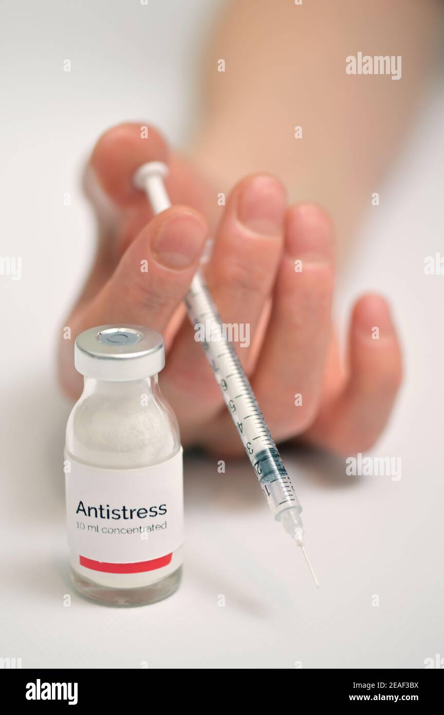 Abstract attaccare l'iniezione di antistress per via endovenosa Foto Stock