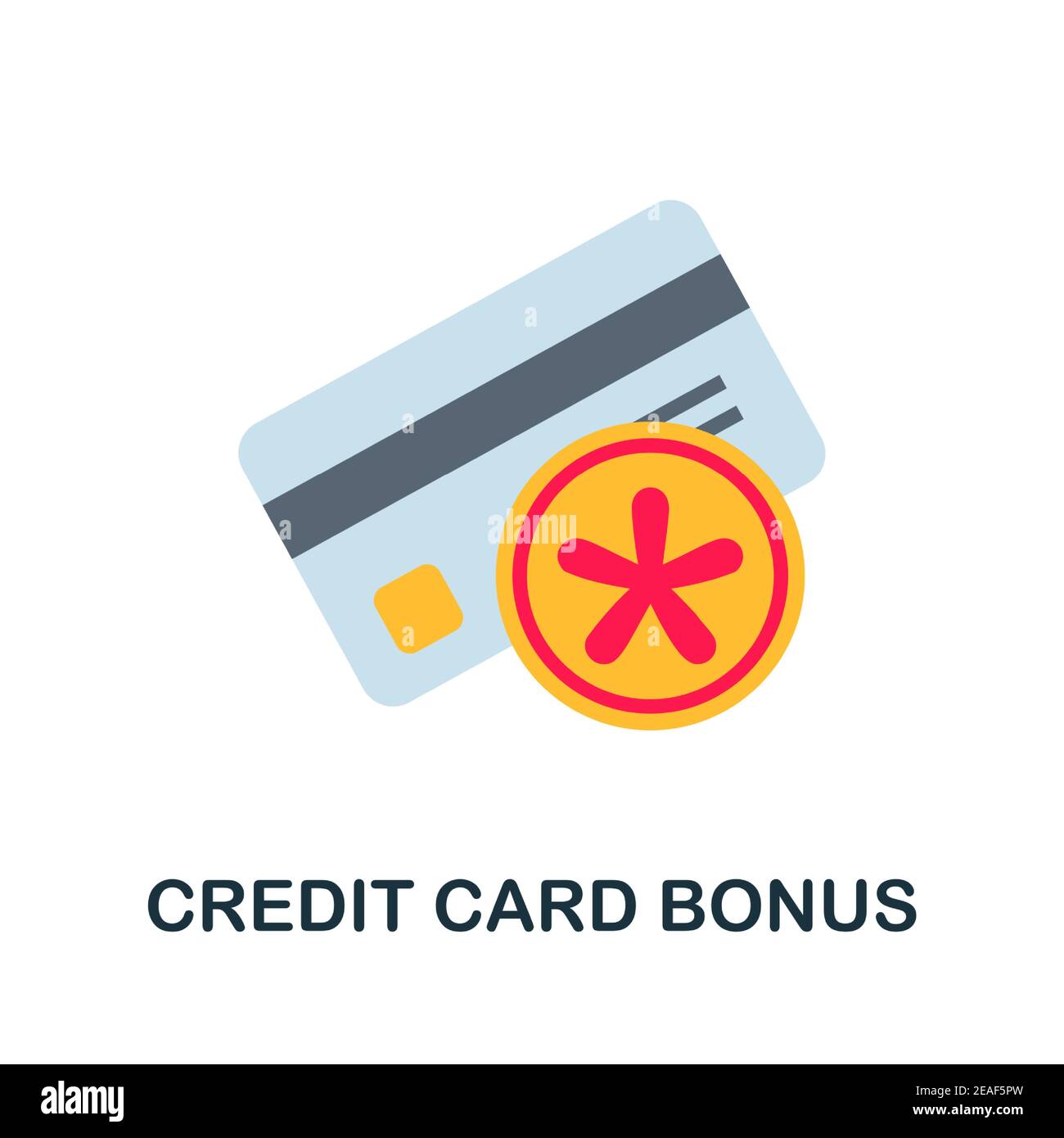 Icona del bonus della carta di credito. Colore semplice elemento della raccolta fedeltà dei clienti. Creative carta di credito Bonus icona per web design, modelli Illustrazione Vettoriale