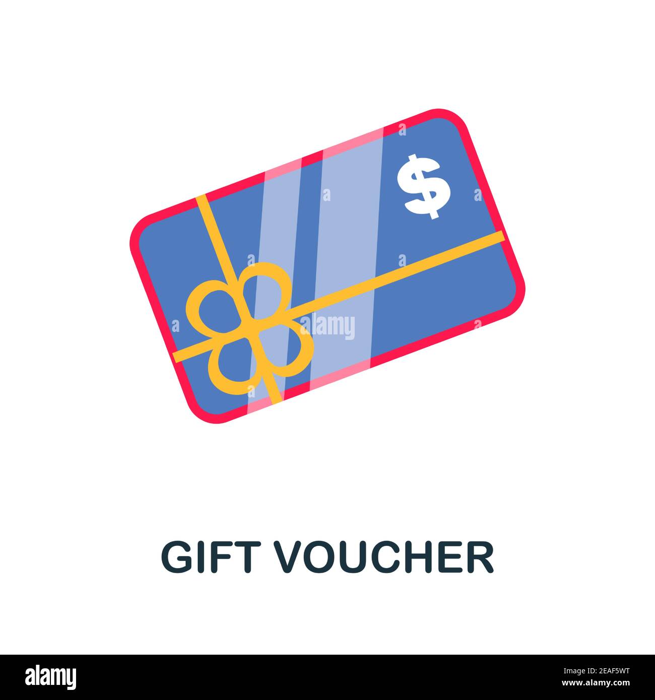 Icona del buono regalo. Colore semplice elemento della raccolta fedeltà dei clienti. Creative Gift voucher icona per web design, modelli, infografiche e. Illustrazione Vettoriale