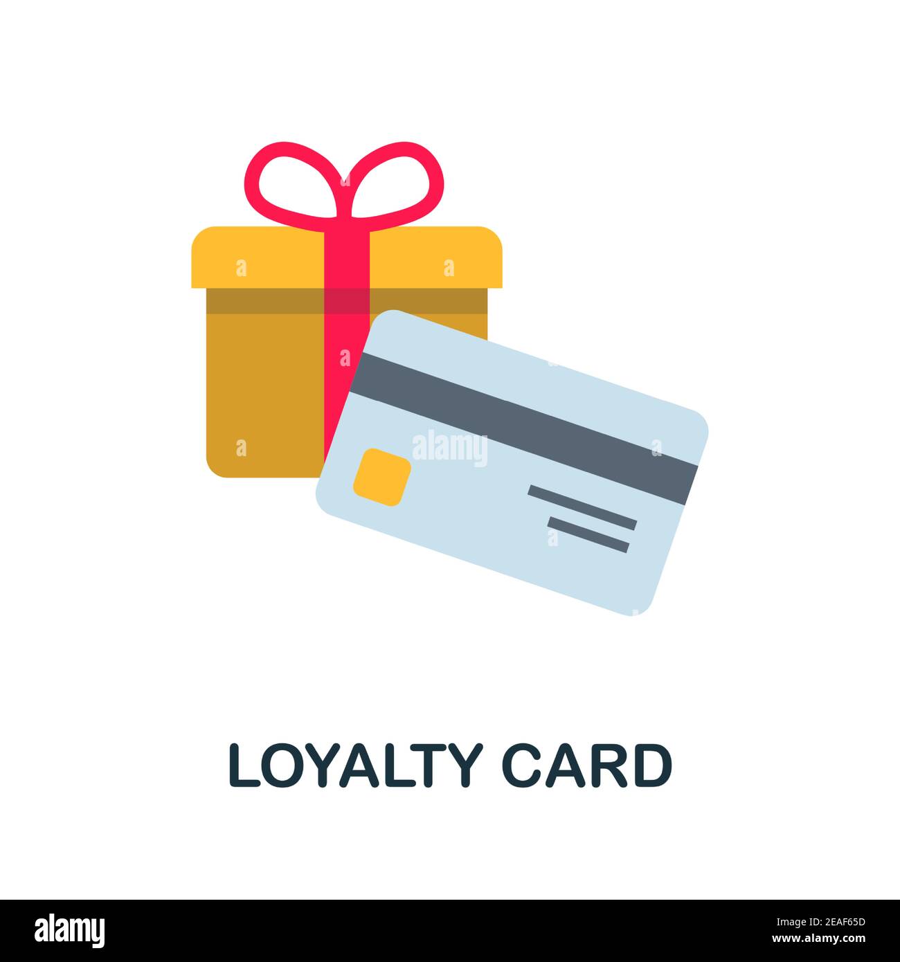 Icona della carta fedeltà piatta. Colore semplice elemento della raccolta fedeltà dei clienti. Icona Creative Loyalty Card per web design, modelli, infografiche e. Illustrazione Vettoriale