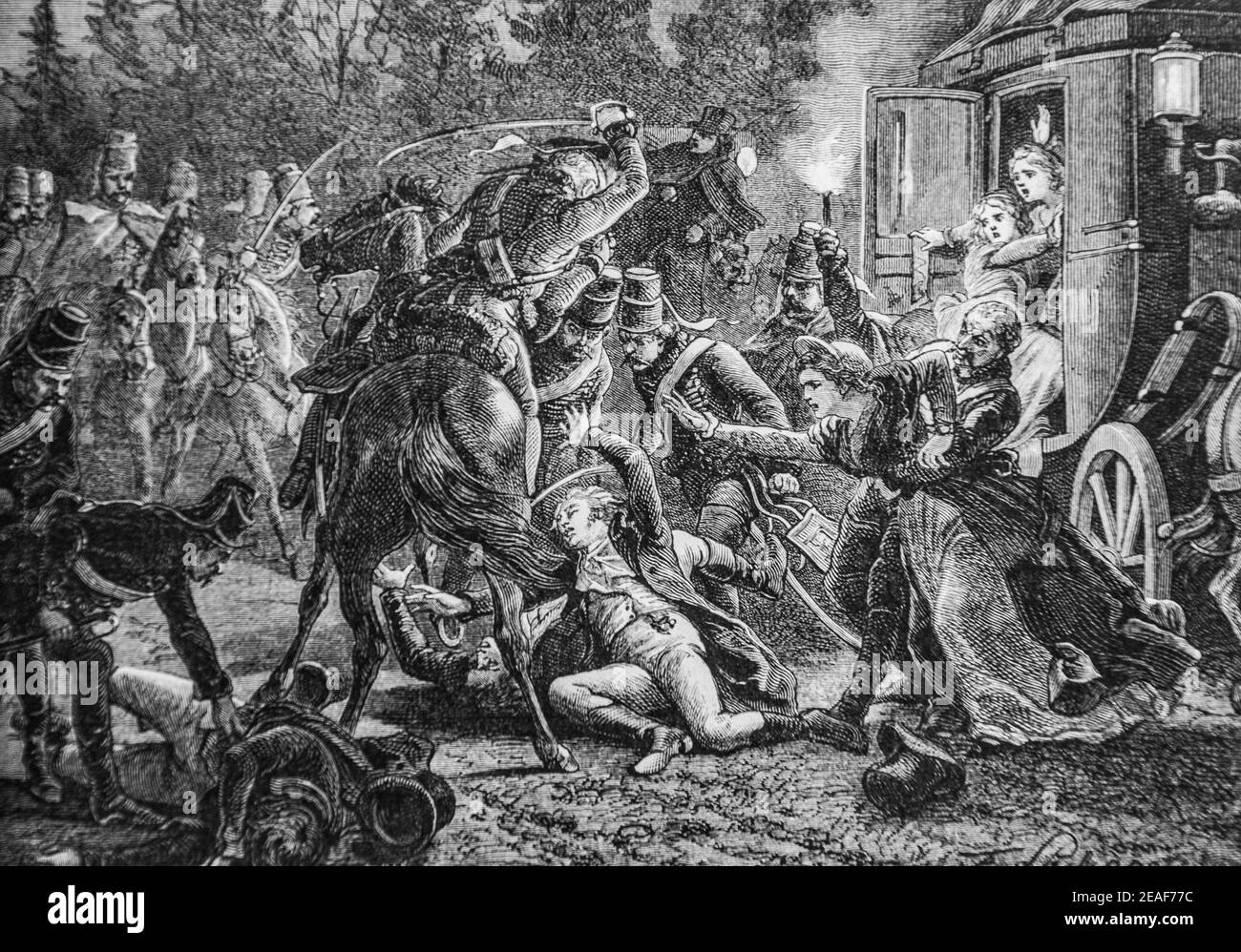 assassinat des plenipotentiaires francais, 1792-1804, histoire de france par henri martin, editeur furne 1850 Foto Stock
