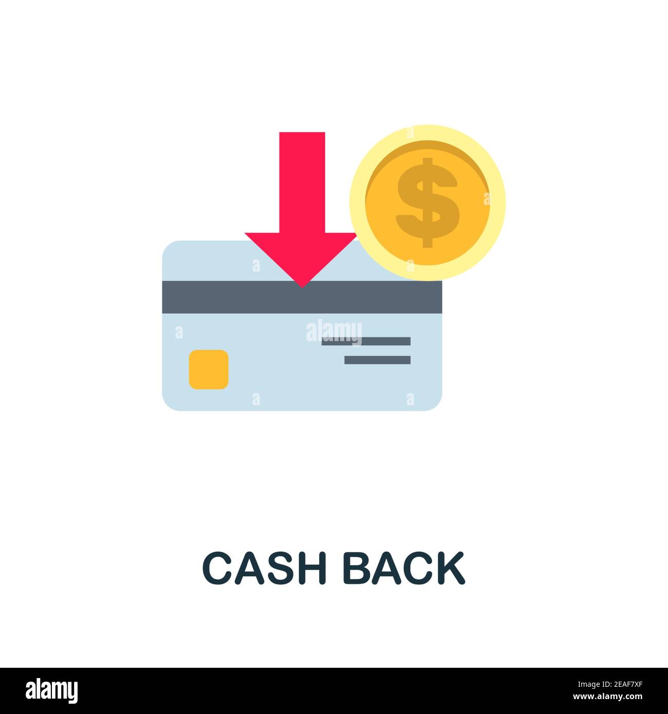 Icona di Cash Back flat. Colore semplice elemento della raccolta fedeltà dei clienti. Icona Creative Cash Back per web design, modelli, infografiche e altro ancora Illustrazione Vettoriale