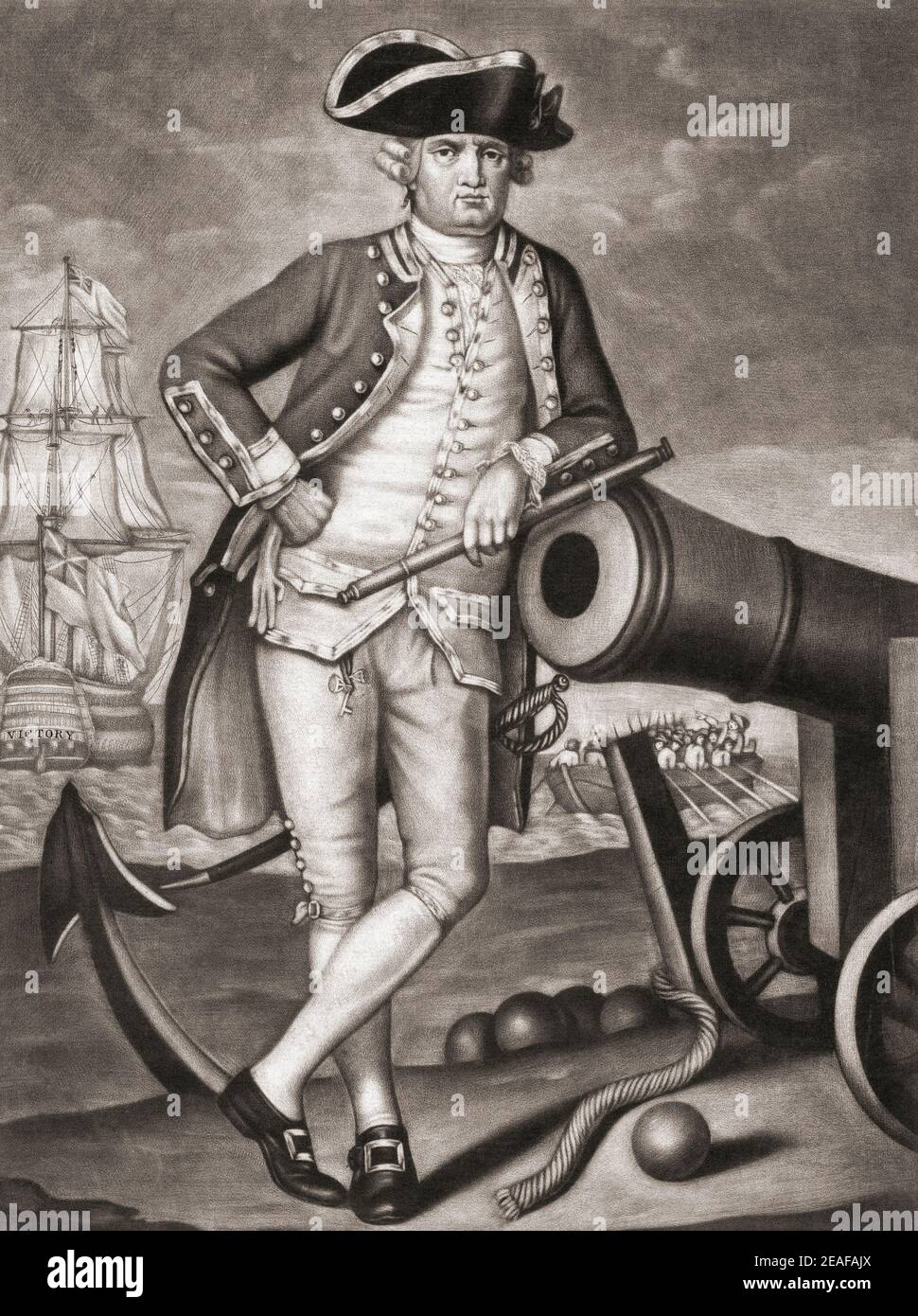 Sir Charles Hardy, 1714 - 1780. Ufficiale della Marina reale inglese, membro del Parlamento, governatore coloniale di New York. Foto Stock