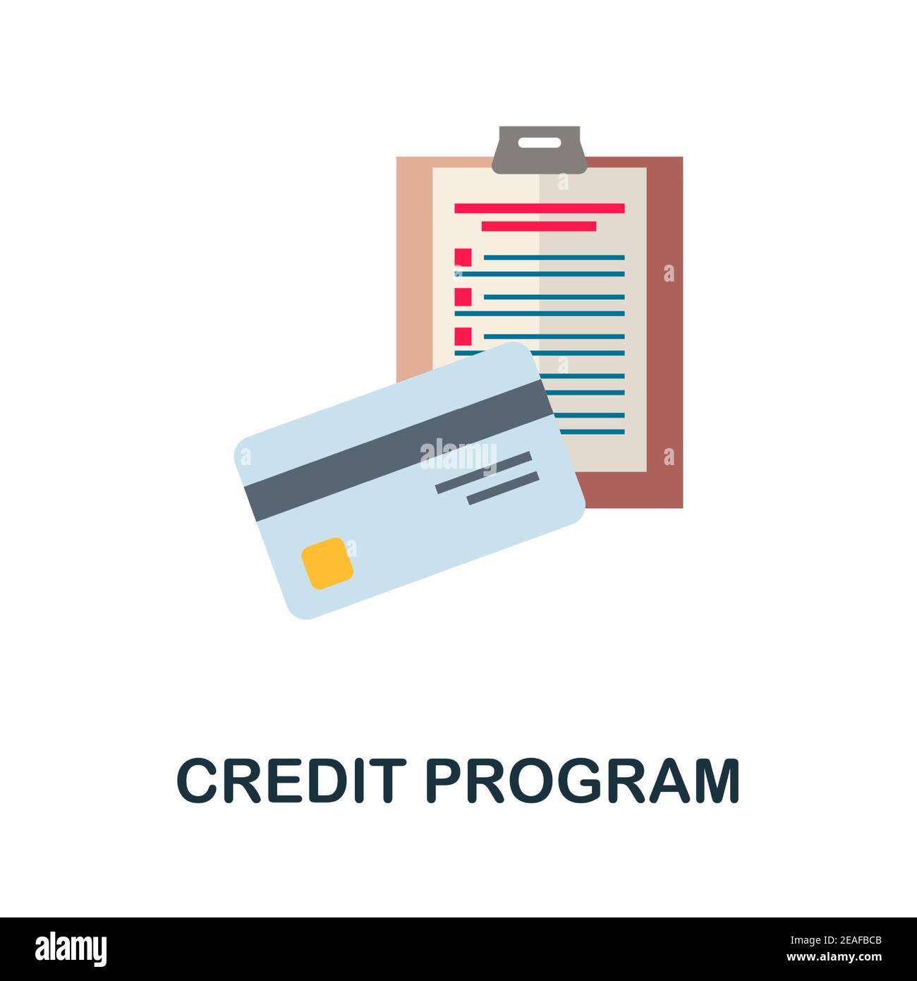Icona del piano del programma di credito. Colore semplice elemento della raccolta fedeltà dei clienti. Creative Credit Program icona per web design, modelli, infografiche Illustrazione Vettoriale