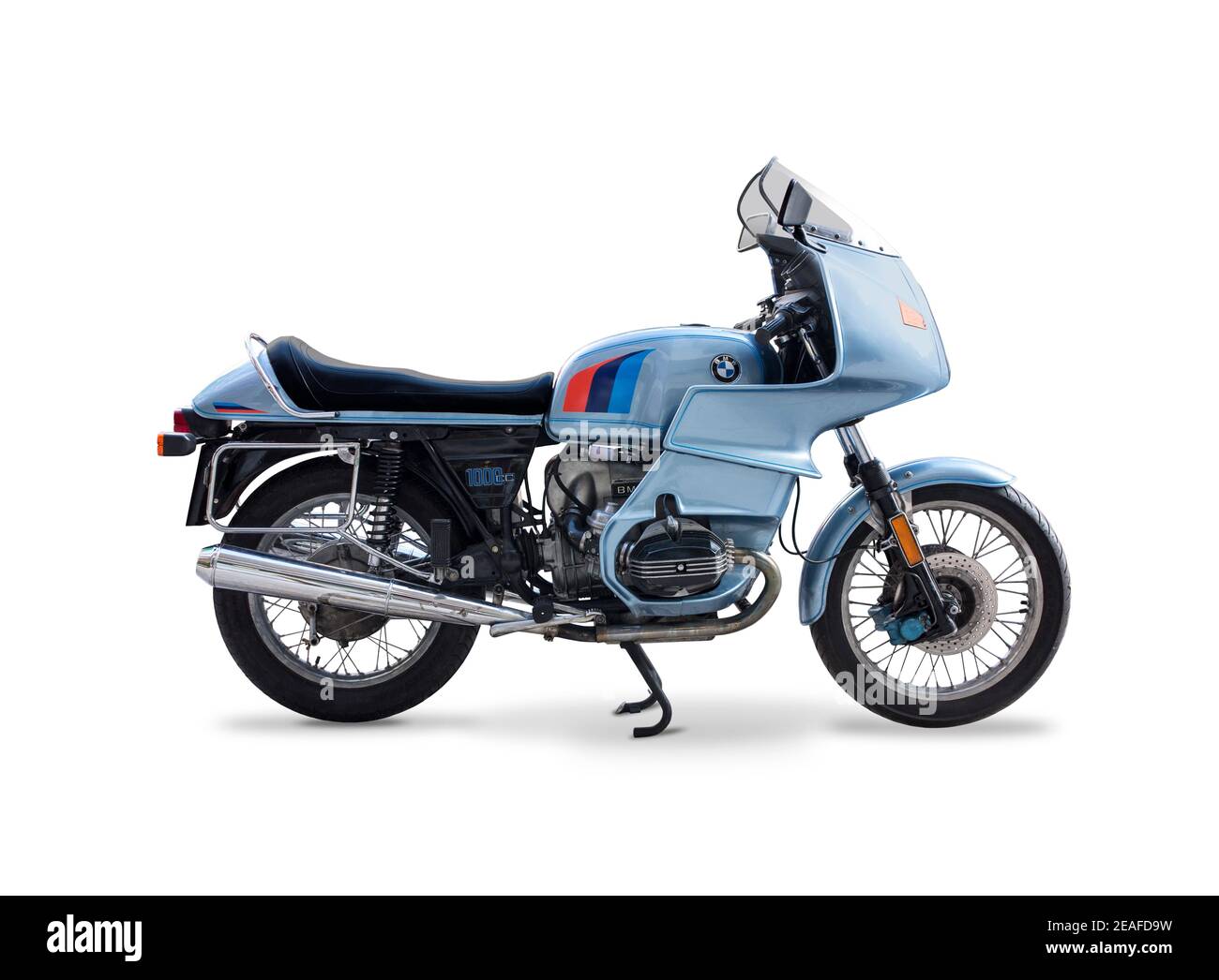 BMW R100RS classica motocicletta isolata su sfondo bianco Foto Stock