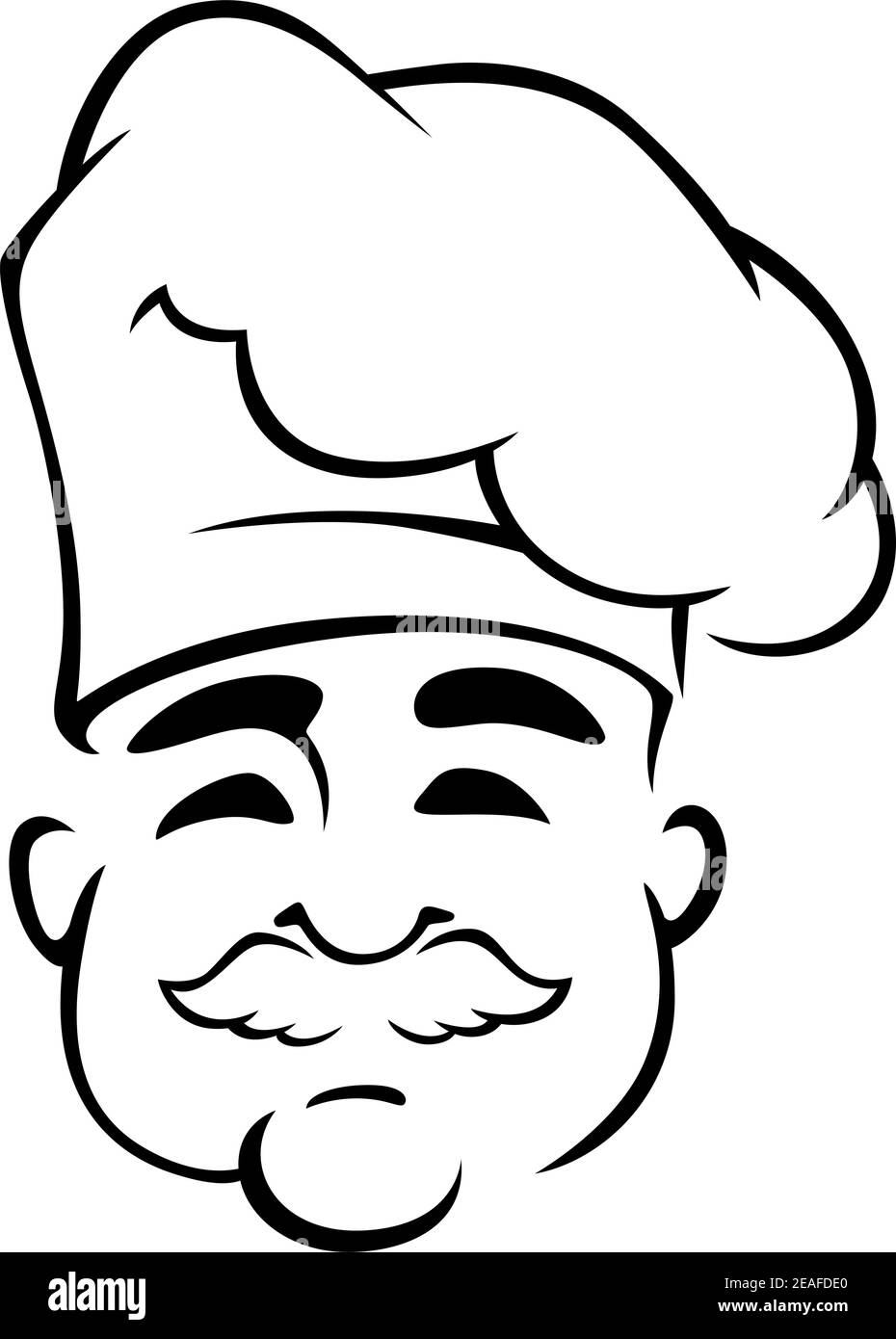 Felice chef europeo in cappello per la cucina concept design Illustrazione Vettoriale