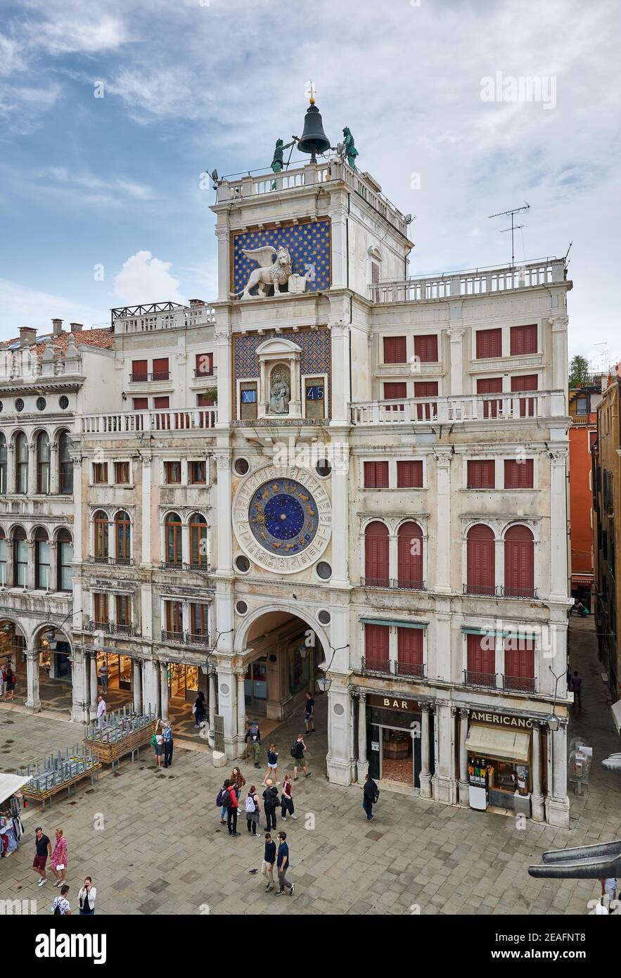 Torre dell'Orologio Torre dell'Orologio su Piazza San Marco, Venezia, Veneto, Italia Foto Stock