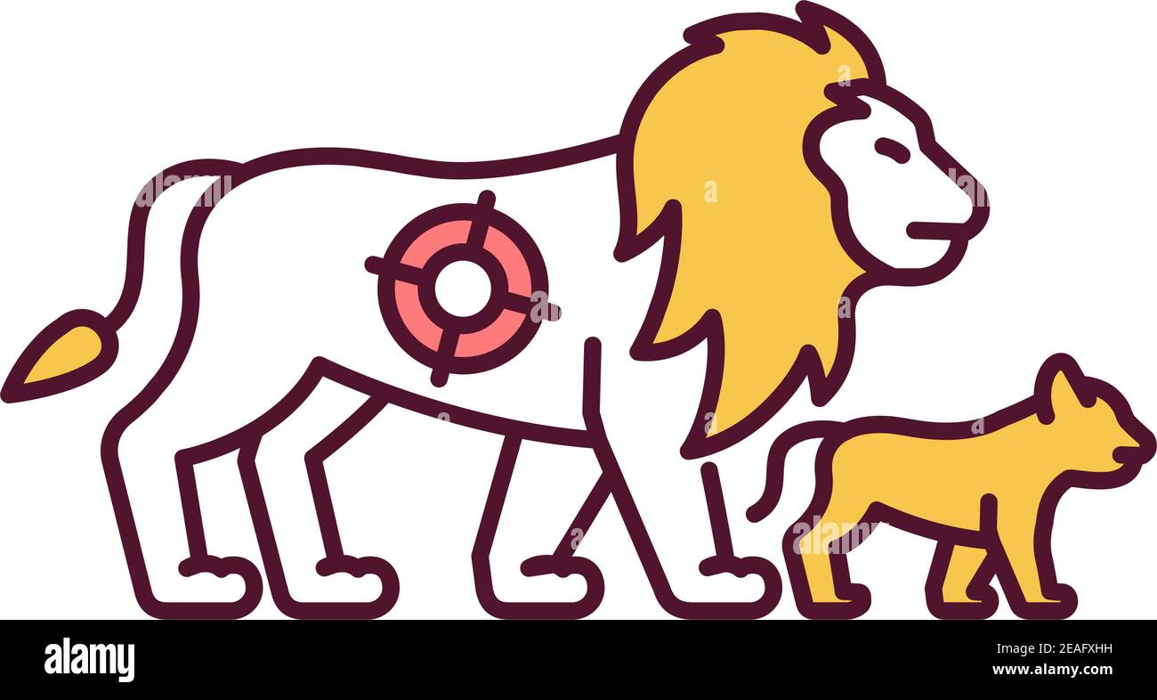 Caccia durante la stagione di allevamento icona colore RGB Illustrazione Vettoriale