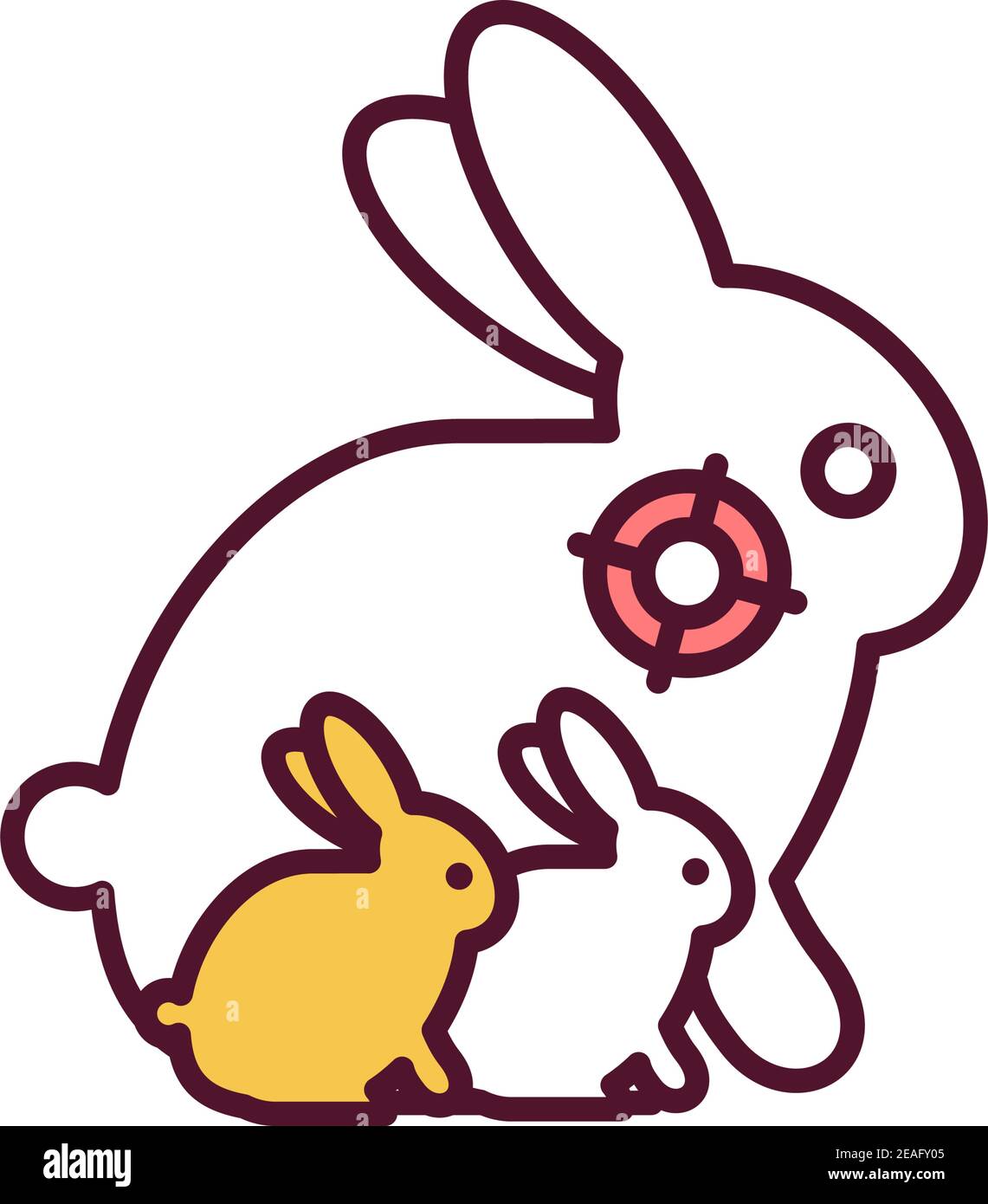 Icona colore RGB di ricerca non valida Illustrazione Vettoriale