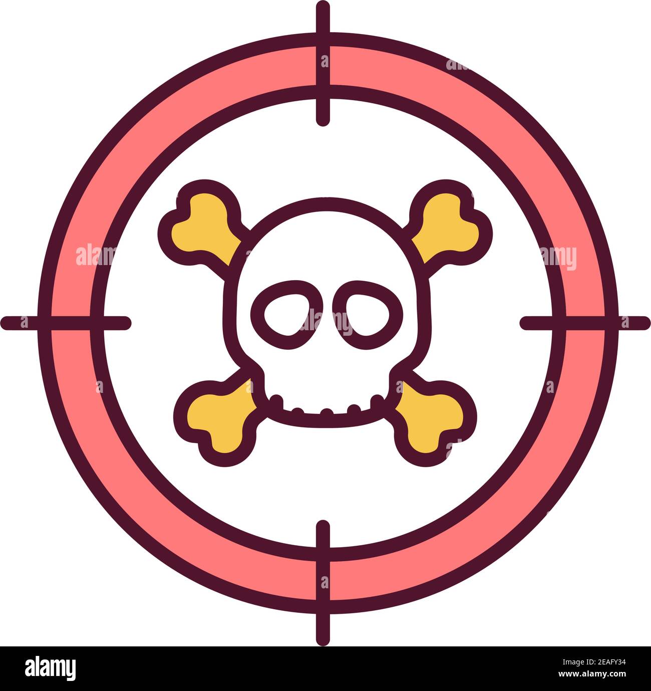 Caccia specie minacciata icona colore RGB Illustrazione Vettoriale