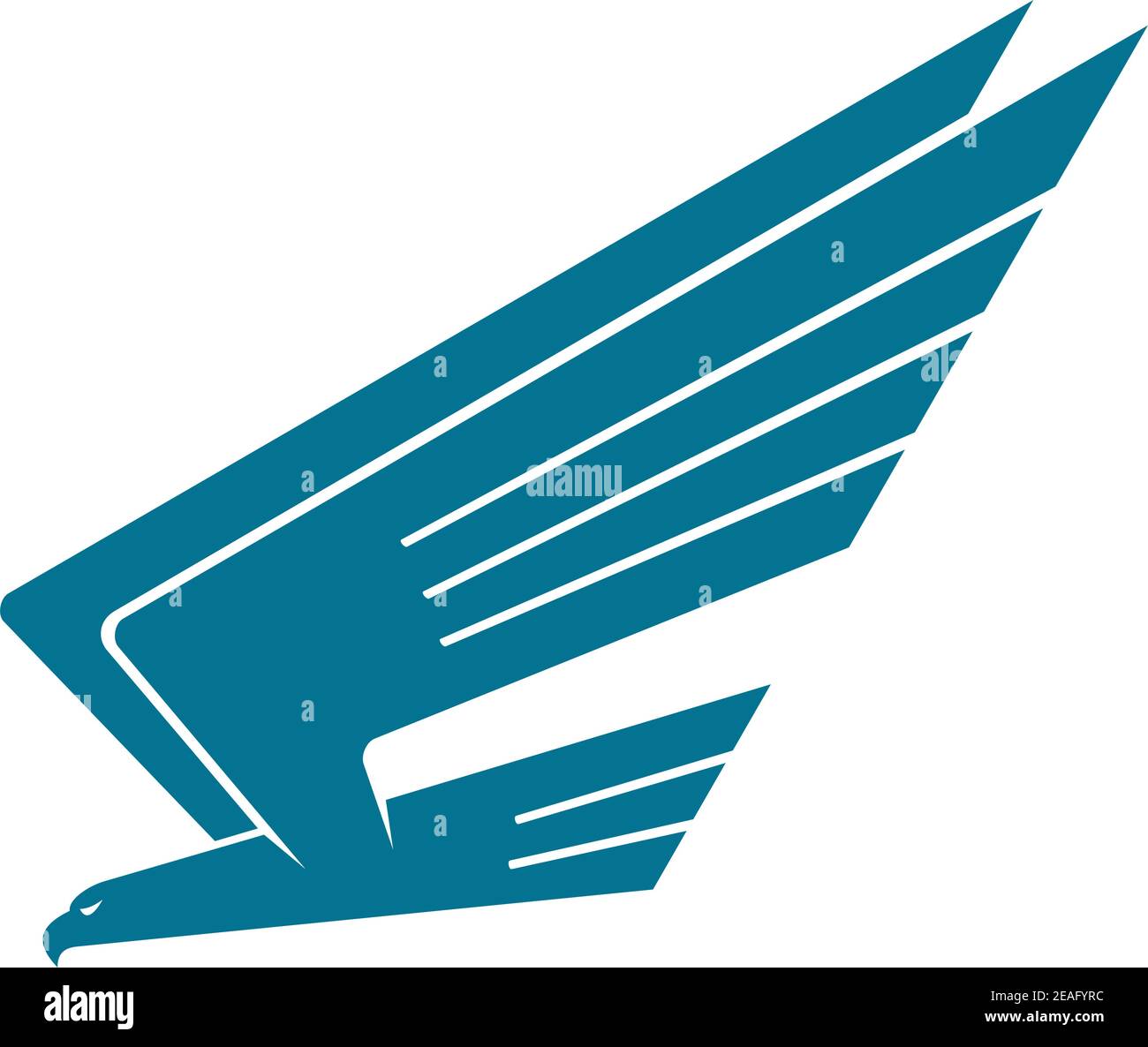 Immagine vettoriale di silhoutte di un'aquila in volo che oscilla sulla sua preda con ali rialzate, isolate su bianco Illustrazione Vettoriale