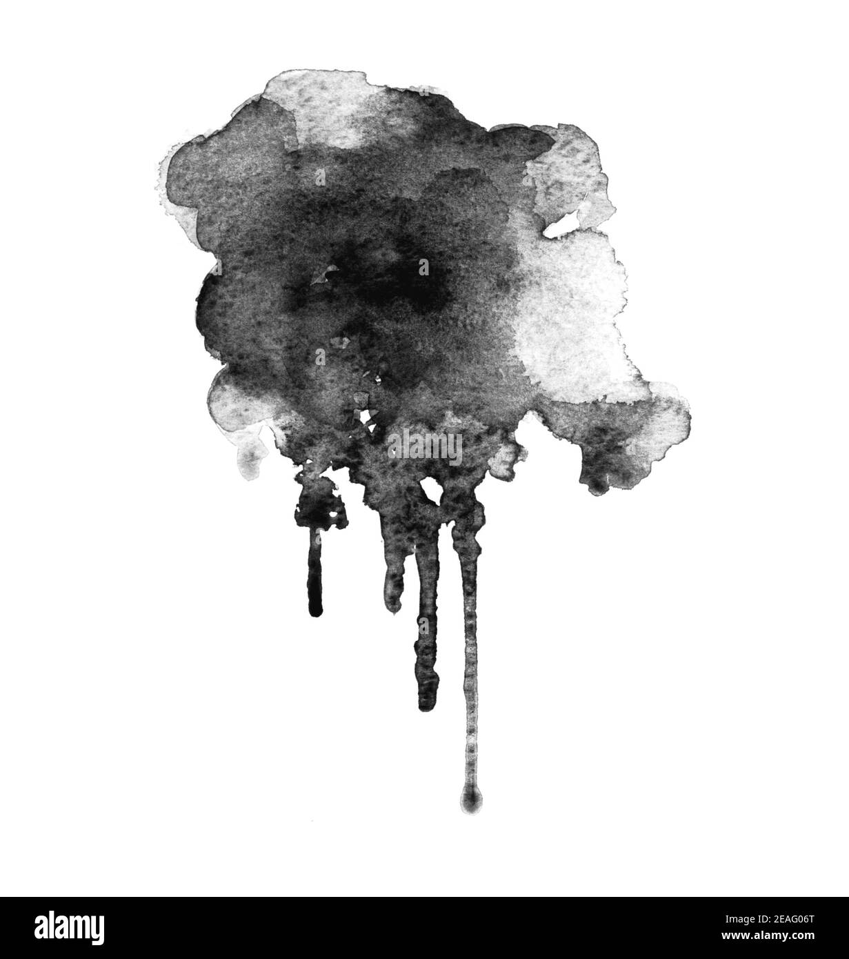 Bellissima spazzola nera per dipingere isolata su sfondo bianco per design d'arte Foto Stock