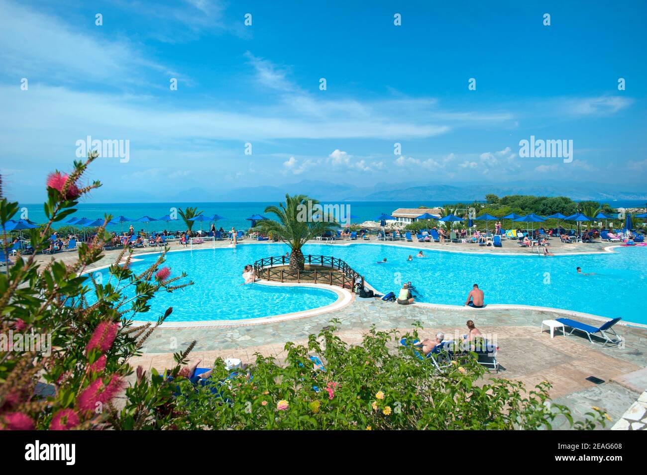 Mareblue Beach Resort, Agios Spyridon, Corfù, Isole IONIE, Grecia Foto Stock