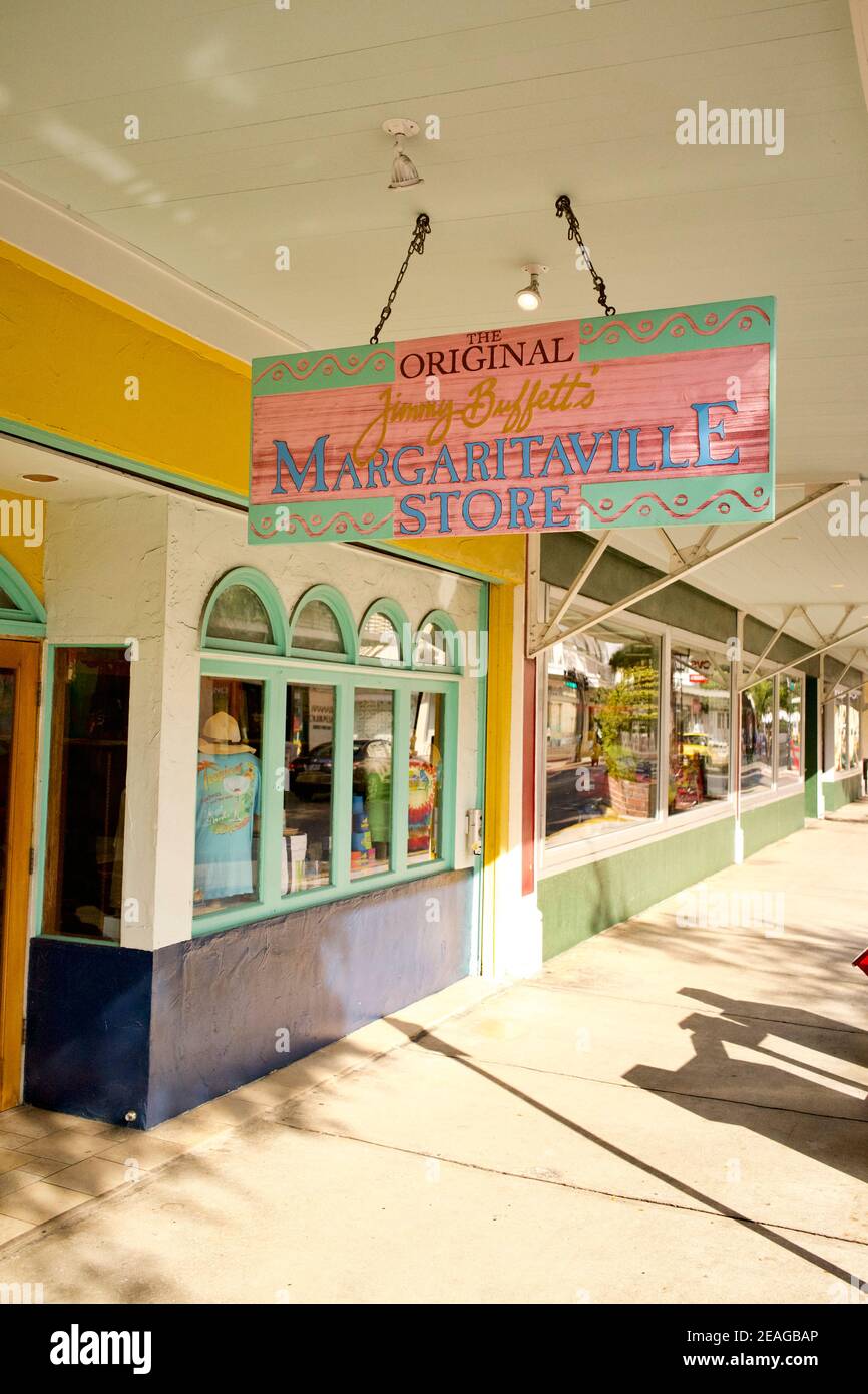 Key West, Florida, Florida USA. Il punto più meridionale degli Stati Uniti continentali. Isola destinazione di vacanza per turismo rilassato. Foto Stock