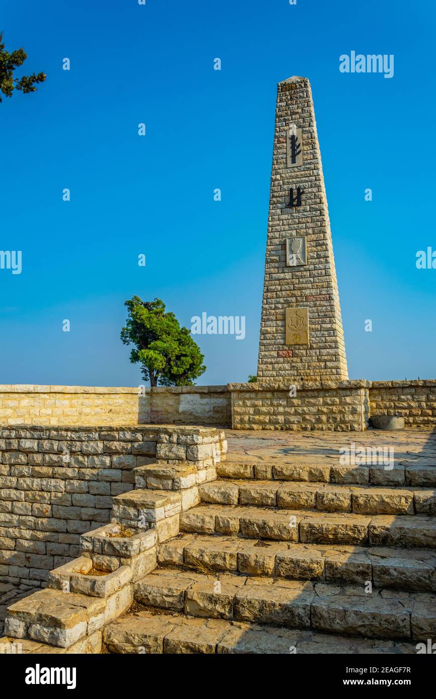 Monumento nel parco della cittadella a Safed/Tsfat, Israele Foto Stock
