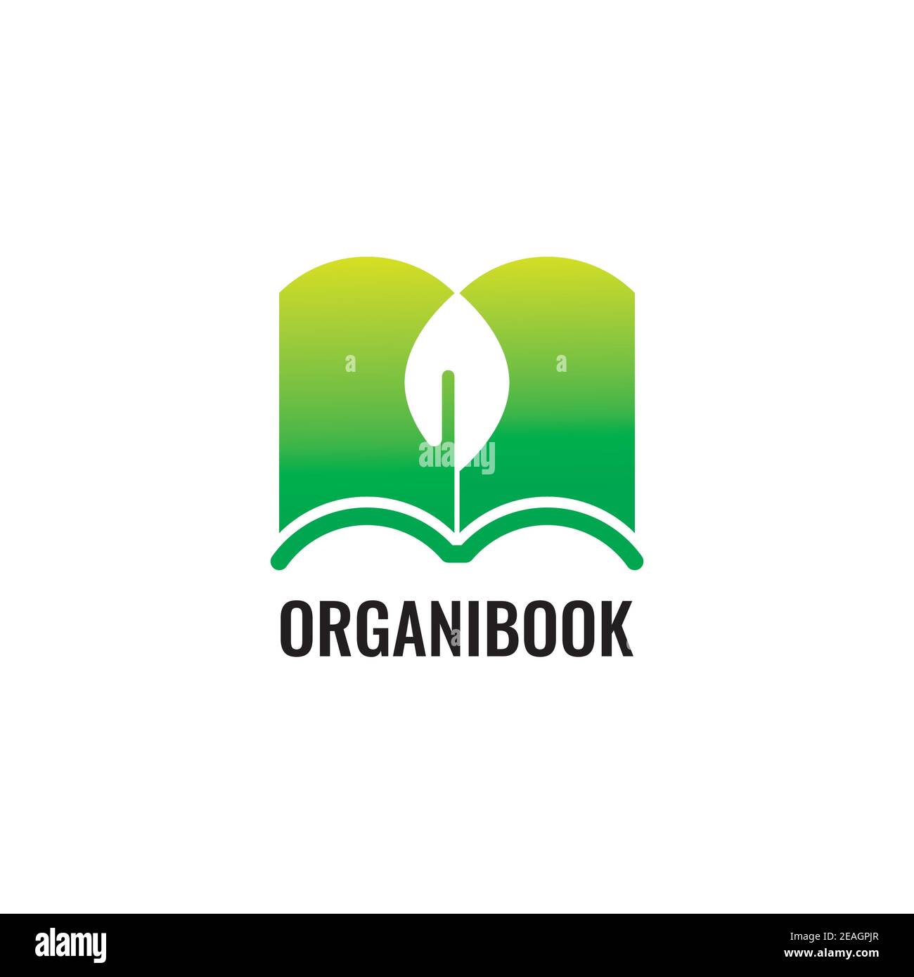 Modello vettoriale di disegno del logo dell'illustrazione del libro verde Illustrazione Vettoriale