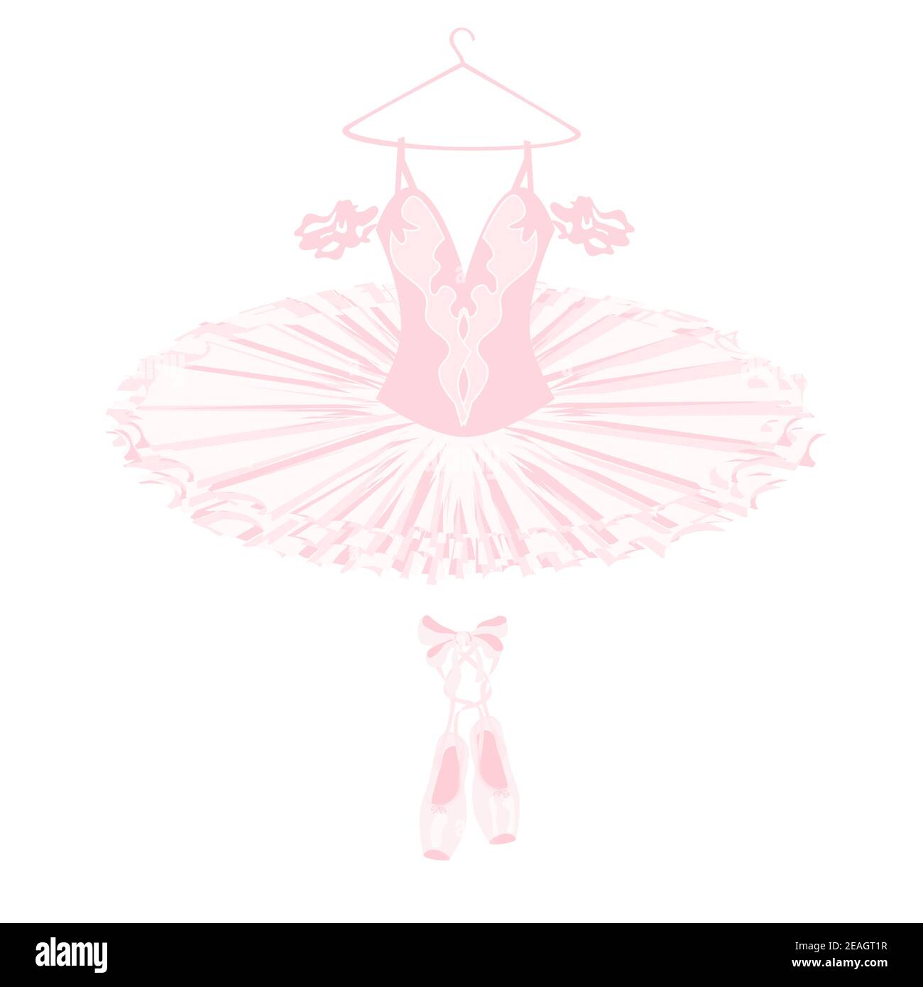 Ballerine tutu lacedress, scarpe da punta, abiti da ballo e da teatro, balletto vettoriale Illustrazione Vettoriale
