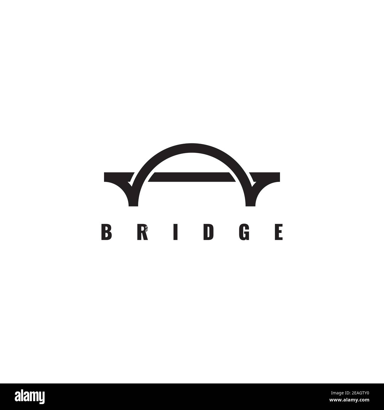 Modello vettoriale per il design del logo di un semplice ponte Illustrazione Vettoriale
