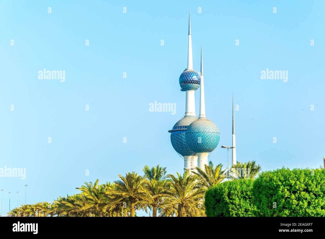 Le Torri Kuwait - il punto di riferimento piu' conosciuto della Citta' del Kuwait. Foto Stock