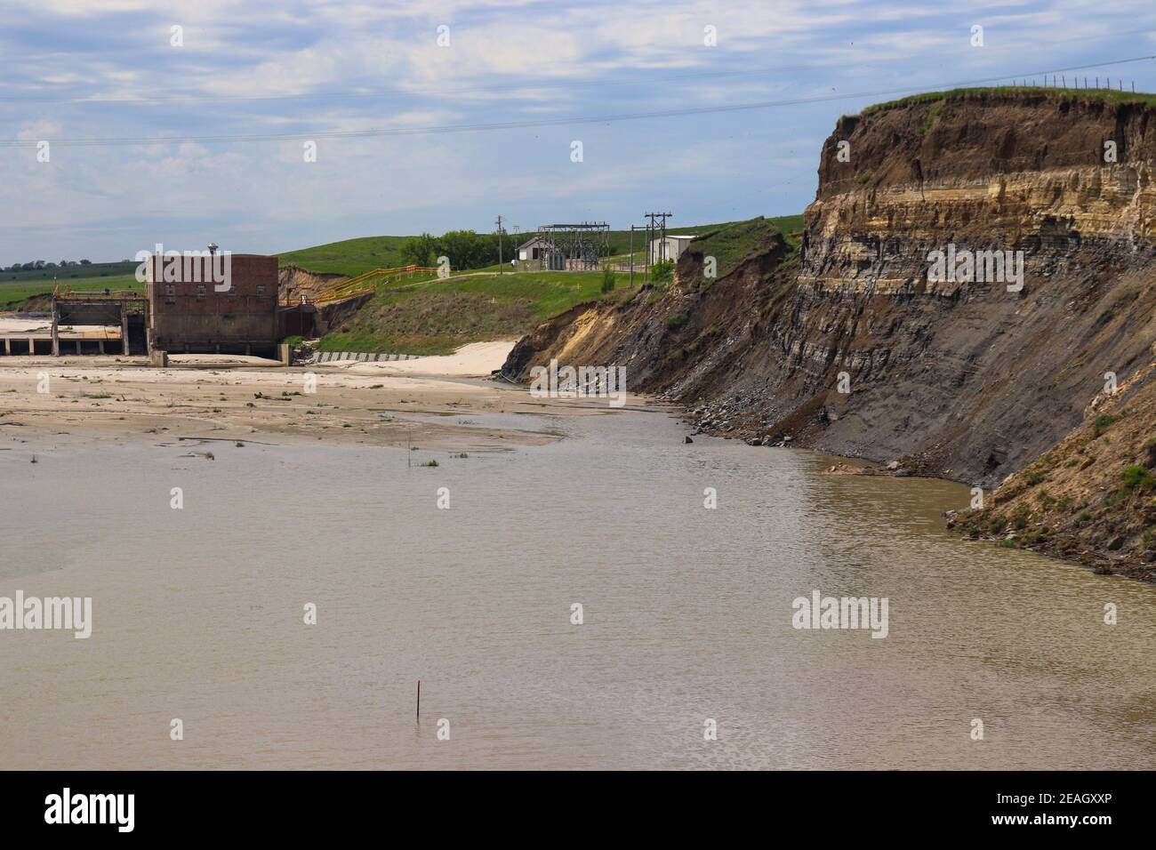 26 maggio 2019 Spencer Dam Nebraska dopo che la diga ha rotto Boyd County e Holt County con 281 autostrada vicino Spencer Nebraska . Foto di alta qualità Foto Stock