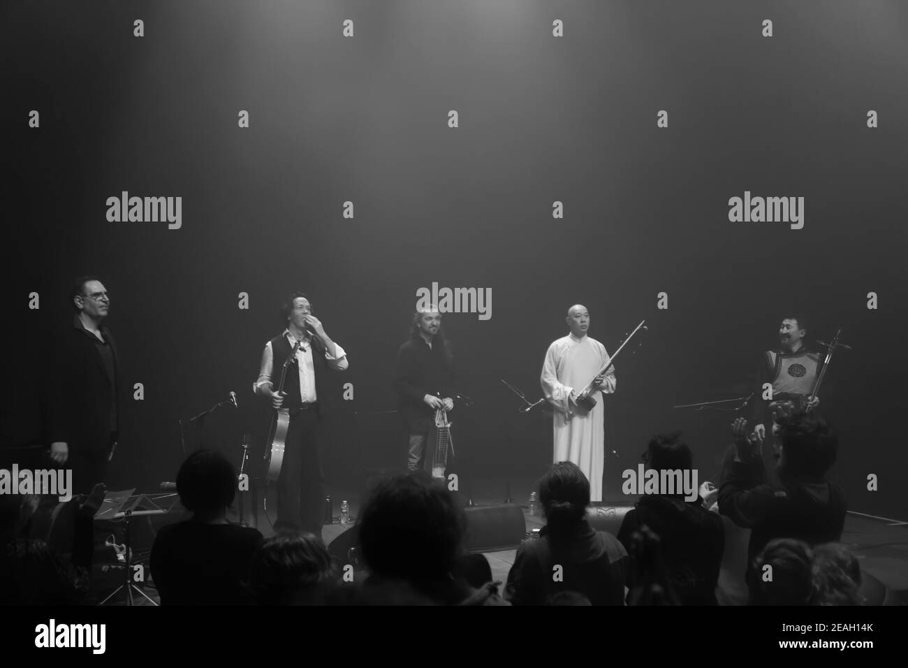Parigi, Francia.27th Feb, 2020. Duplessy e i violini del mondo si esibiscono in concerto a Parigi, in Francia. Foto Stock
