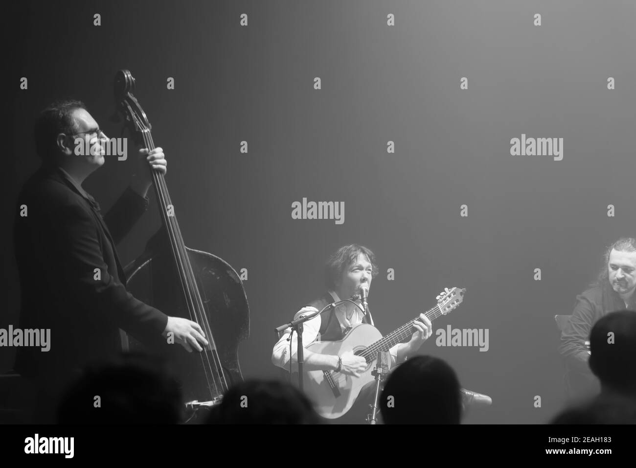 Parigi, Francia.27th Feb, 2020. Duplessy e i violini del mondo si esibiscono in concerto a Parigi, in Francia. Foto Stock