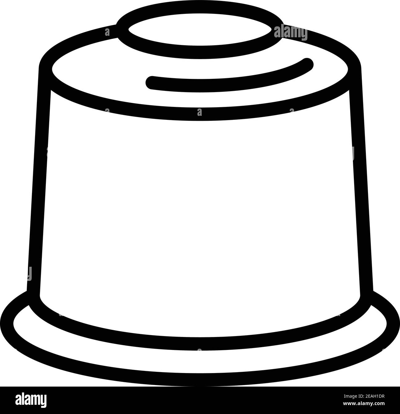 Icona della cialda di aroma caffè. Icona vettoriale per il contorno del caffè in cialda per il web design isolato su sfondo bianco Illustrazione Vettoriale