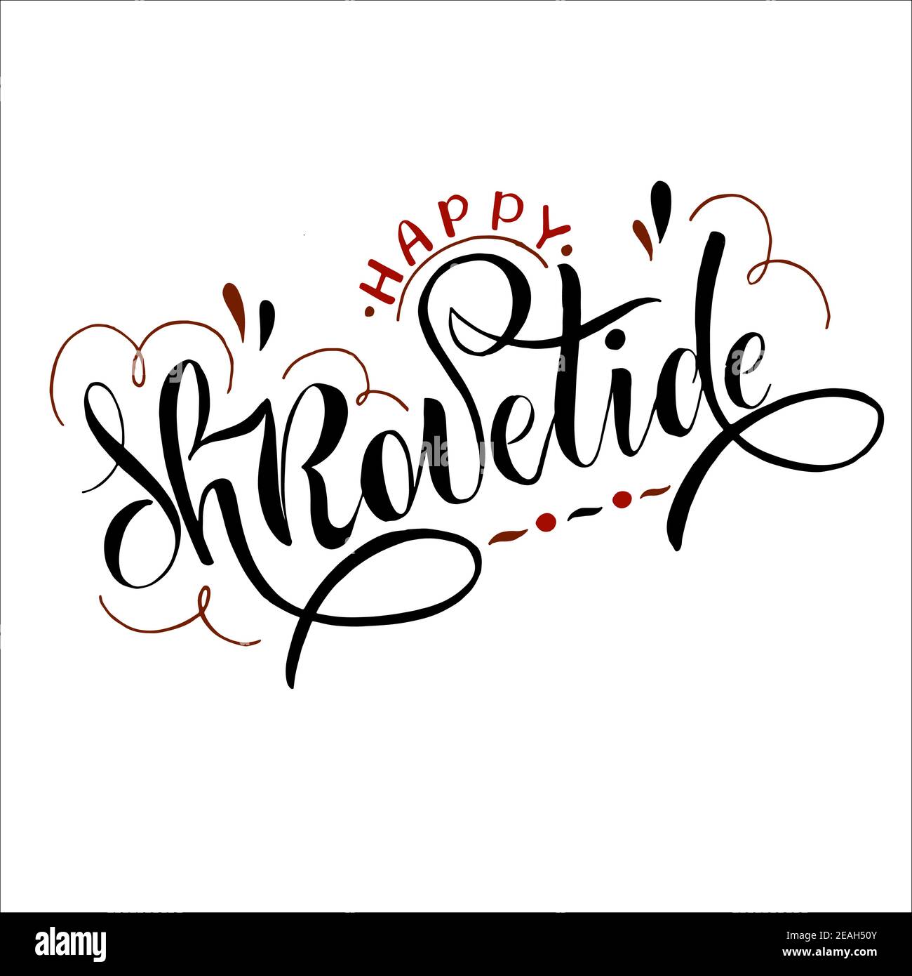 Poster tipografico per logotipo della scritta Happy Shrovetide Illustrazione Vettoriale