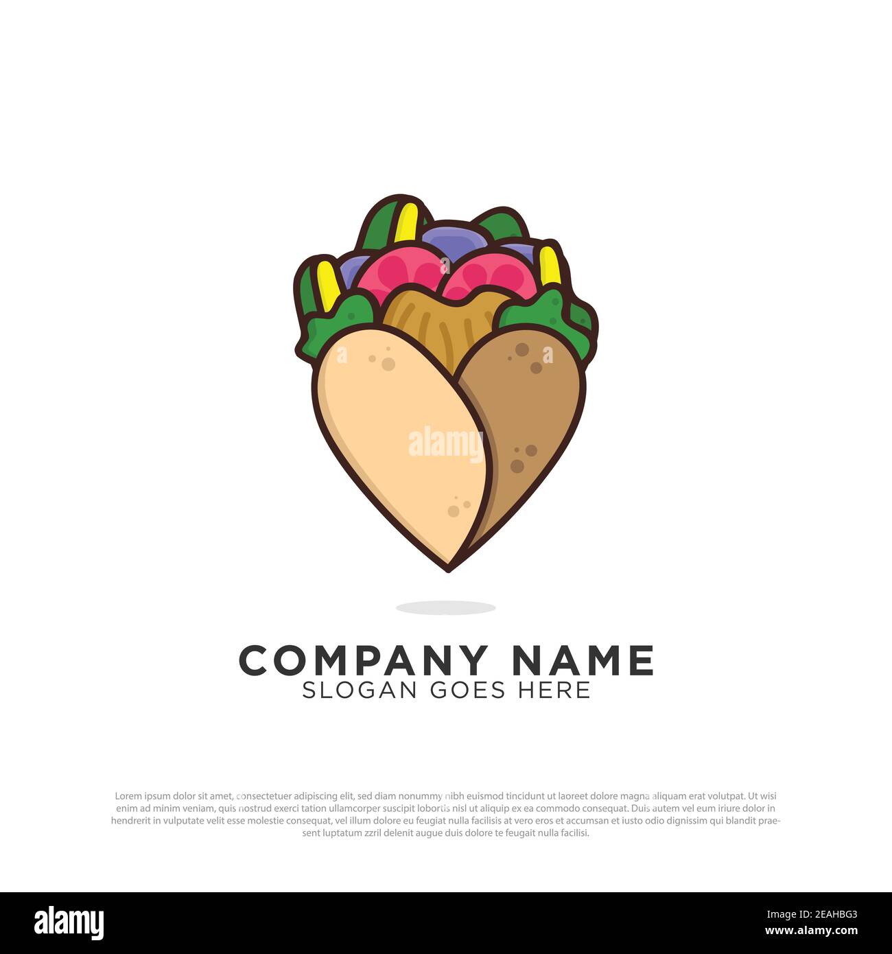 Logo Kebab Lovers ispirato al design, modello di design turco e arabo fast food Illustrazione Vettoriale