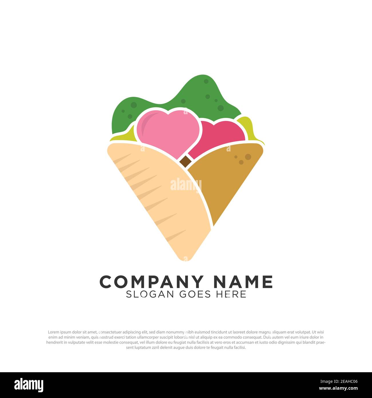 Logo Kebab Lovers ispirato al design, modello di design turco e arabo fast food Illustrazione Vettoriale