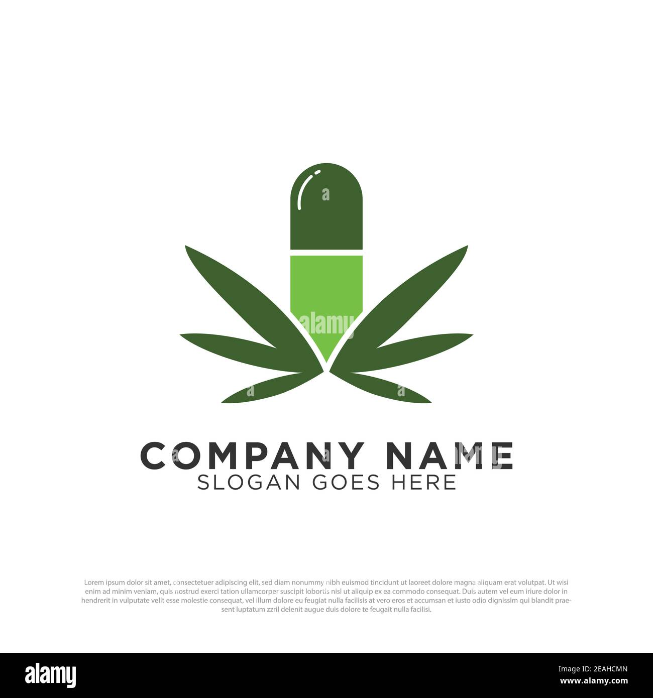 Canapa Vector illustrazione e modello di logotipo Illustrazione Vettoriale