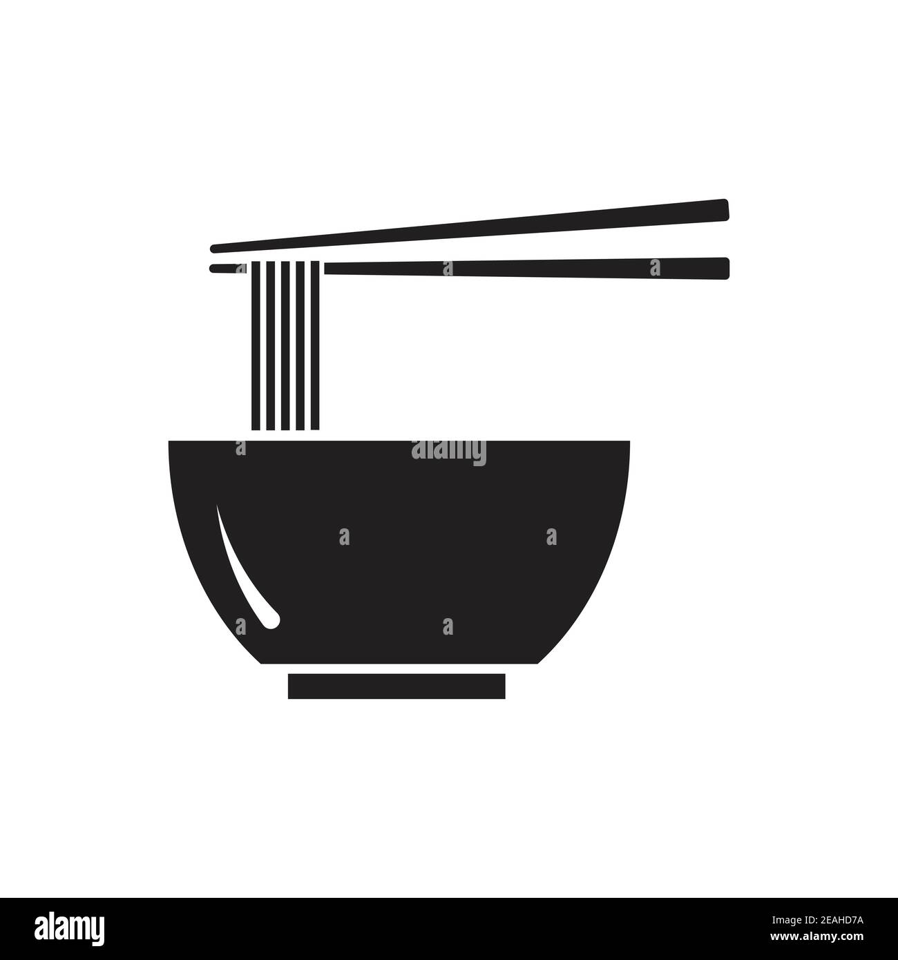 Ciotola per zuppa di noodle con bacchette vettoriali icona cibo concetto per grafica, logo, sito web, social media, app mobile, illustrazione ui Illustrazione Vettoriale