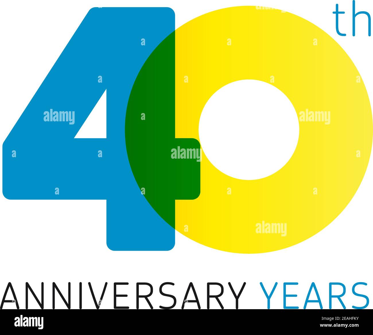numeri del 40° anniversario. logotipo di 40 anni. Congrati creativi e audaci. Modello di disegno web grafico astratto isolato. Carino cifre di congratulazioni. U Illustrazione Vettoriale