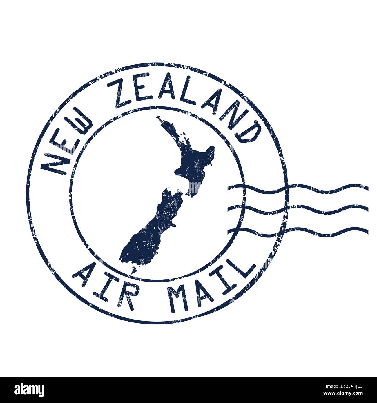 Nuova Zelanda Air mail grunge stampigliatura in gomma su sfondo bianco, illustrazione vettoriale Illustrazione Vettoriale