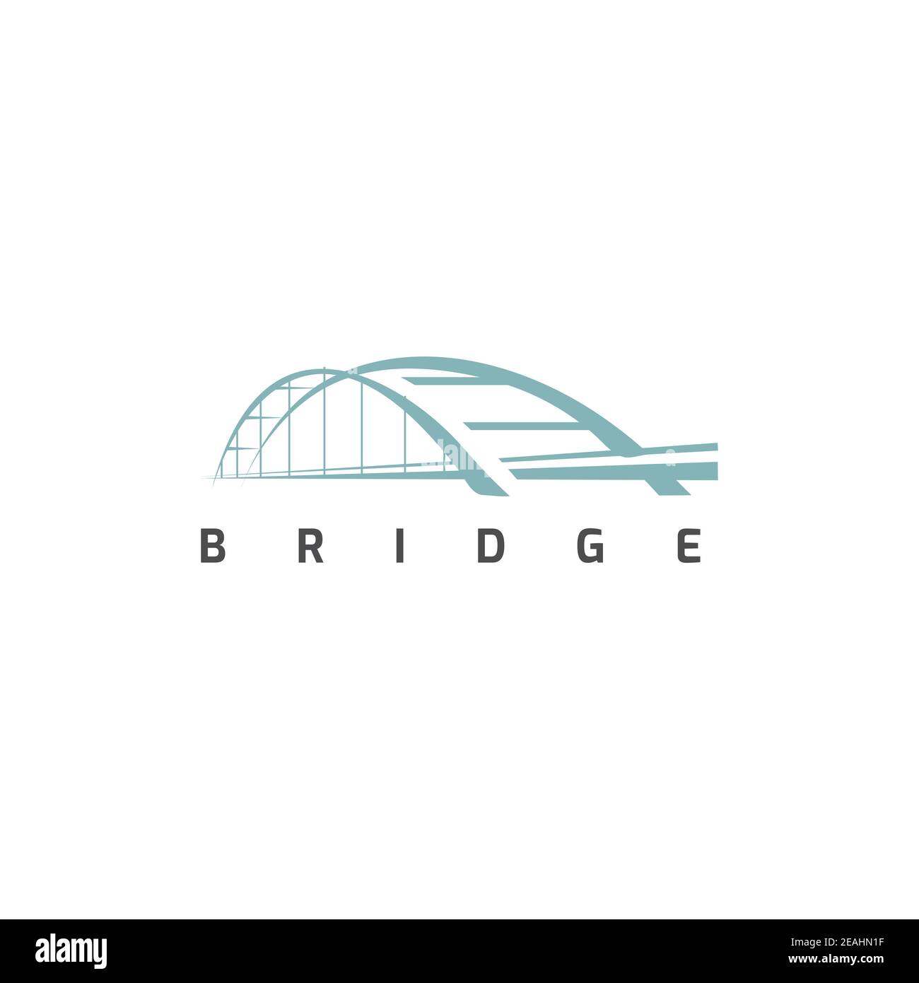 Modello vettoriale per la progettazione del logo Bridge Illustrazione Vettoriale