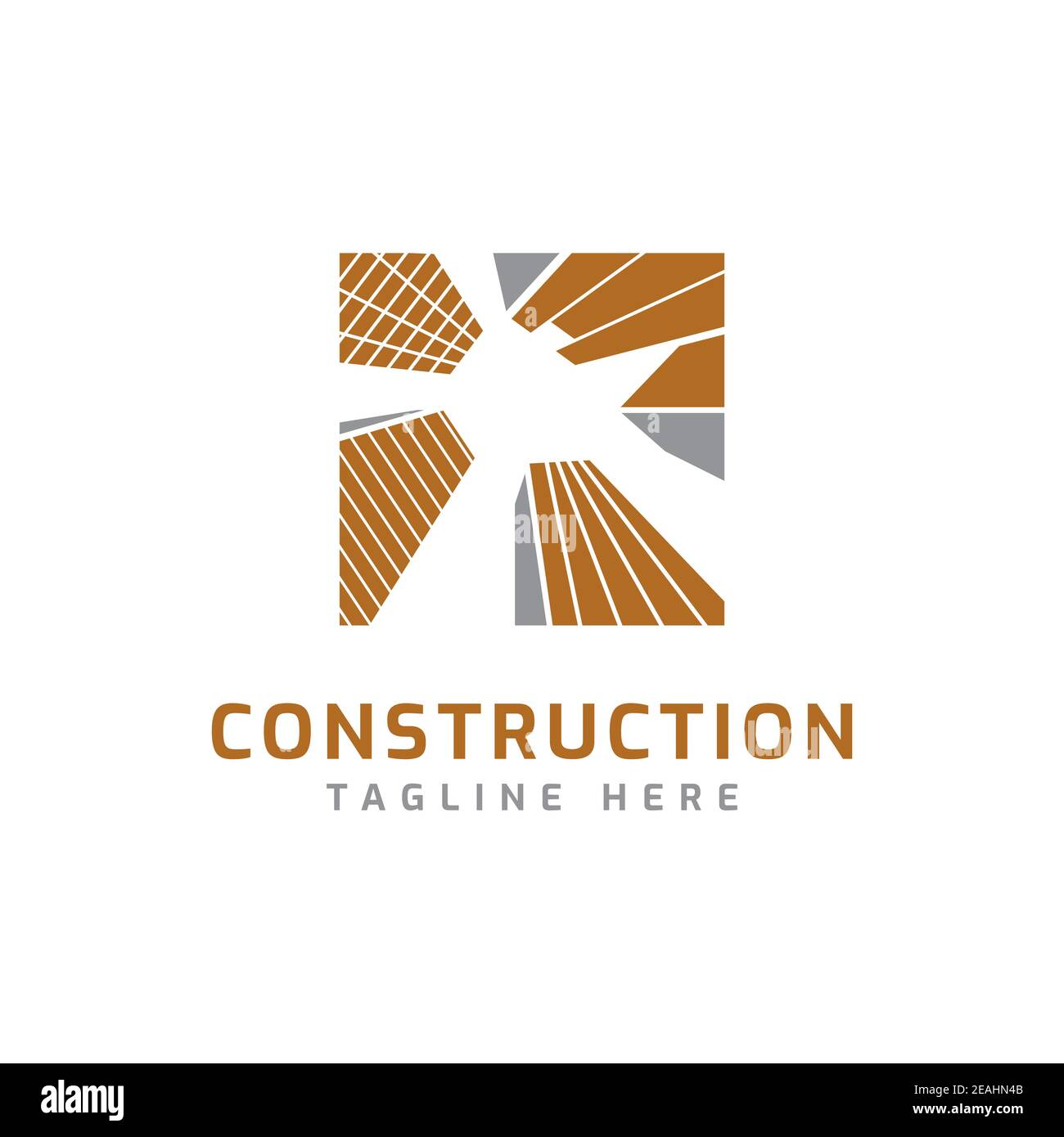 Modello vettoriale del simbolo del disegno del logo della costruzione della proprietà Illustrazione Vettoriale