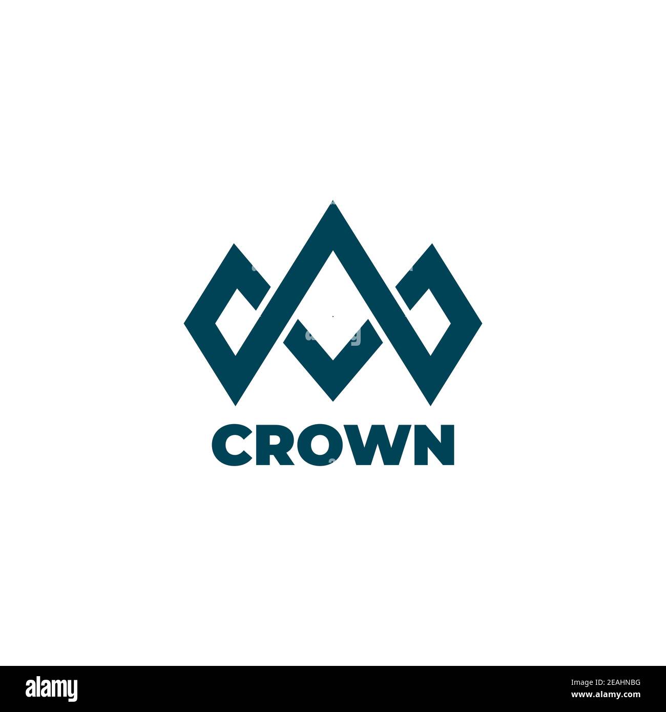 Modello vettoriale del simbolo del design del logo Crown Illustrazione Vettoriale
